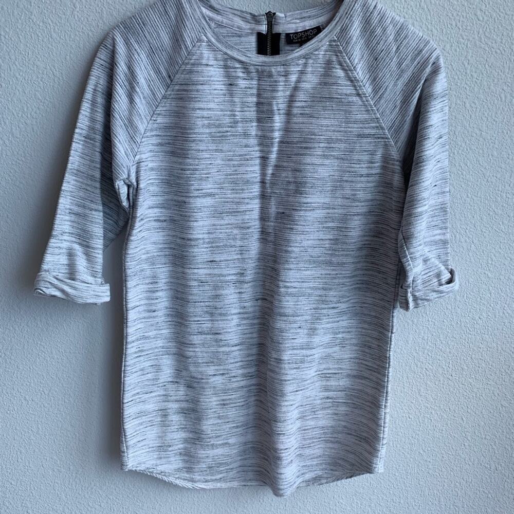 Topshop Space Gray Exposed Zip Top 6